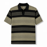 Striped Knit Polo Shirt
