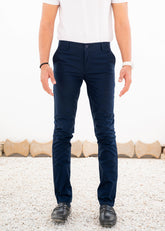 Cotton Navy Blue Chino Pant - The Axis Clothing