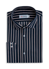 Navy Heritage Striped Formal Shirt