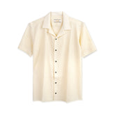 Cream Textured Cuban Collar Shirt