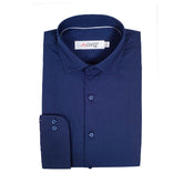 Imported Thai Fabric Navy Blue Color Plain Shirt - The Axis Clothing