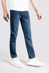 Regular Stretch Denim Teal Blue Jeans - The Axis Clothing