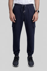 Navy Blue Terry Pocket Trousers