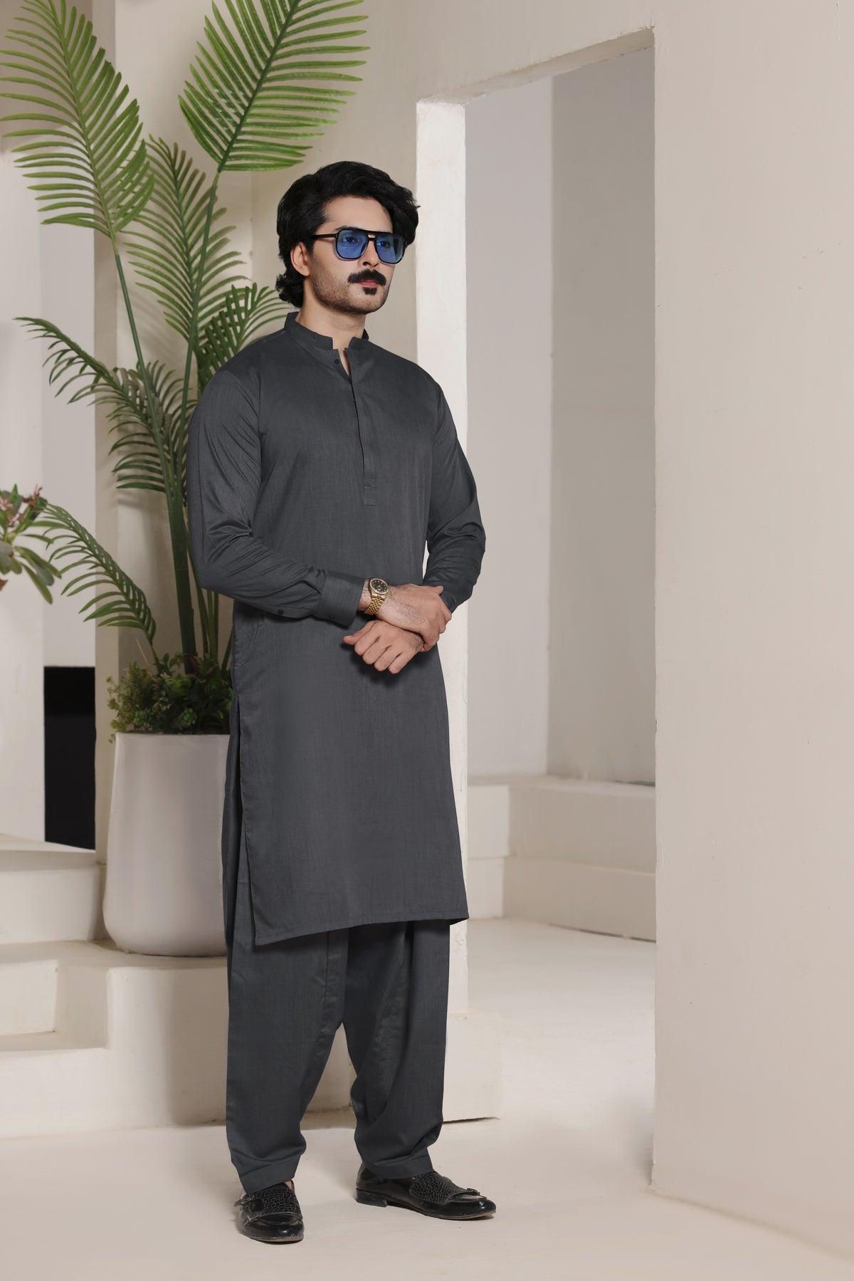 Classic Grey Shalwar Kameez
