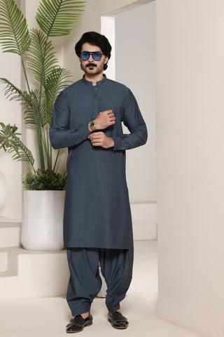 Mid Blue Shalwar Kameez