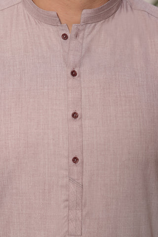 Light Mauve Band Collar Kurta Shalwar