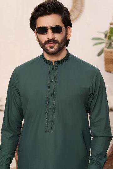 Emerald Green Embroidered Kurta Shalwar