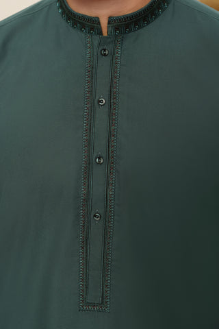 Emerald Green Embroidered Kurta Shalwar