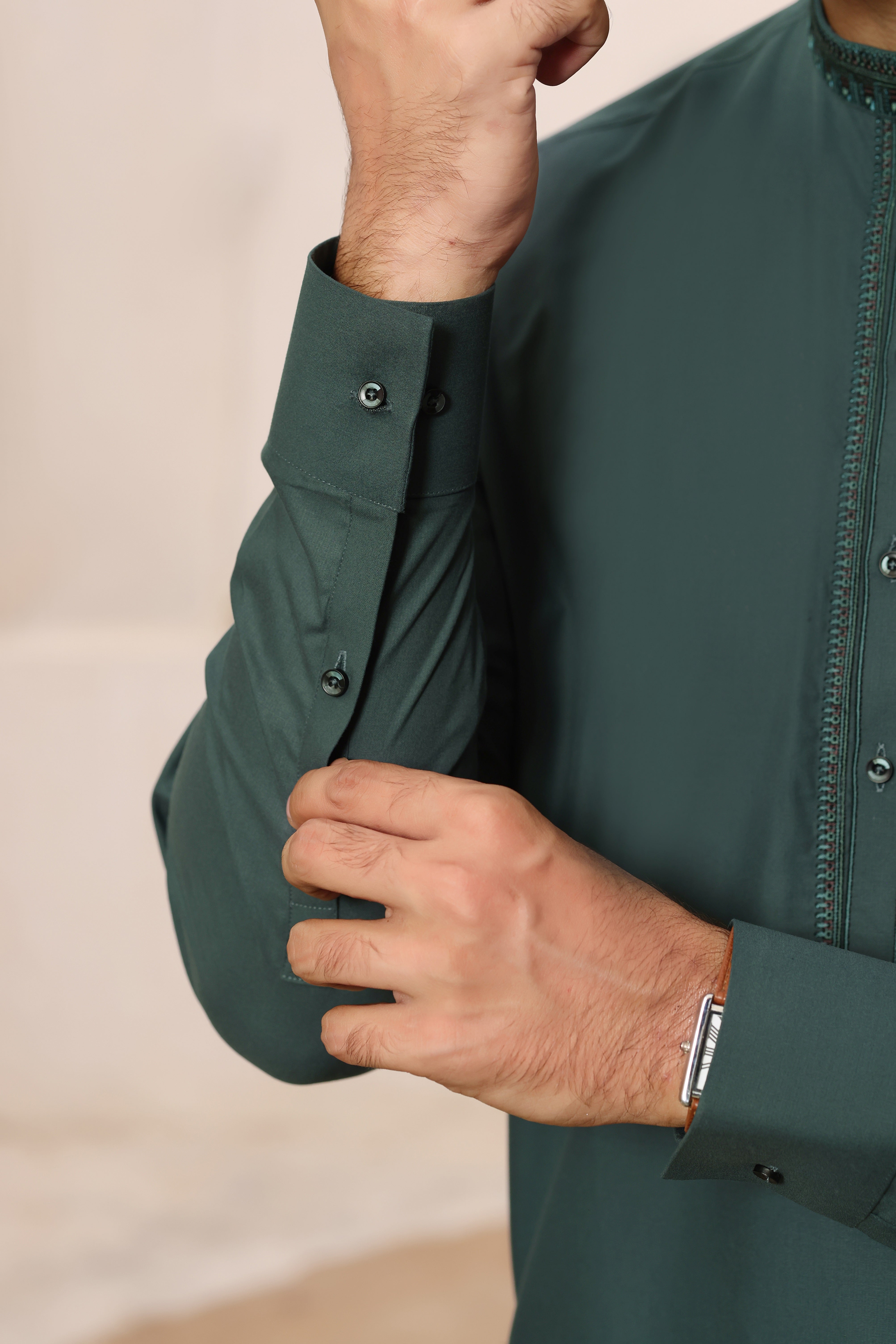 Emerald Green Embroidered Kurta Shalwar
