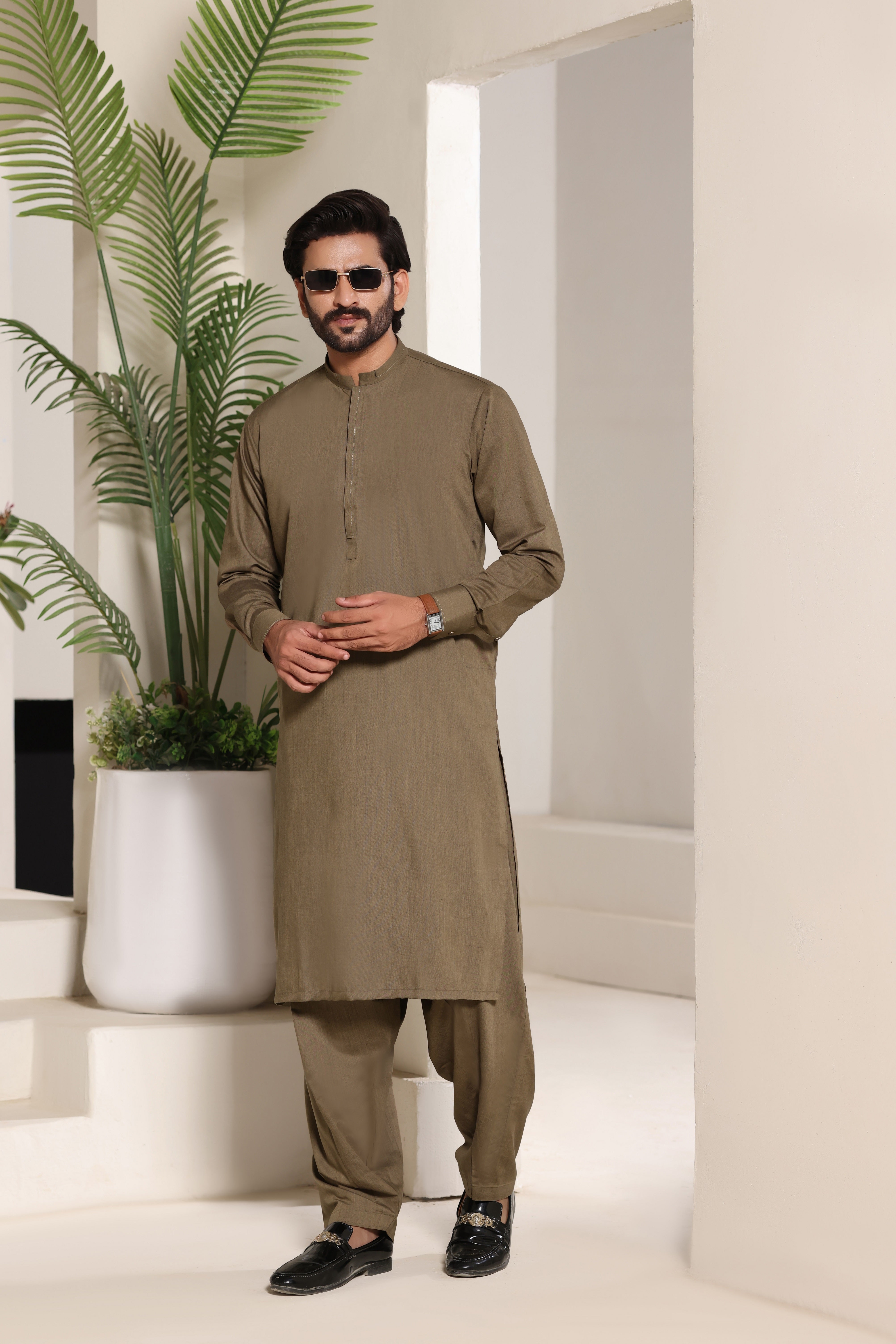 Urban Khaki Kurta Shalwar