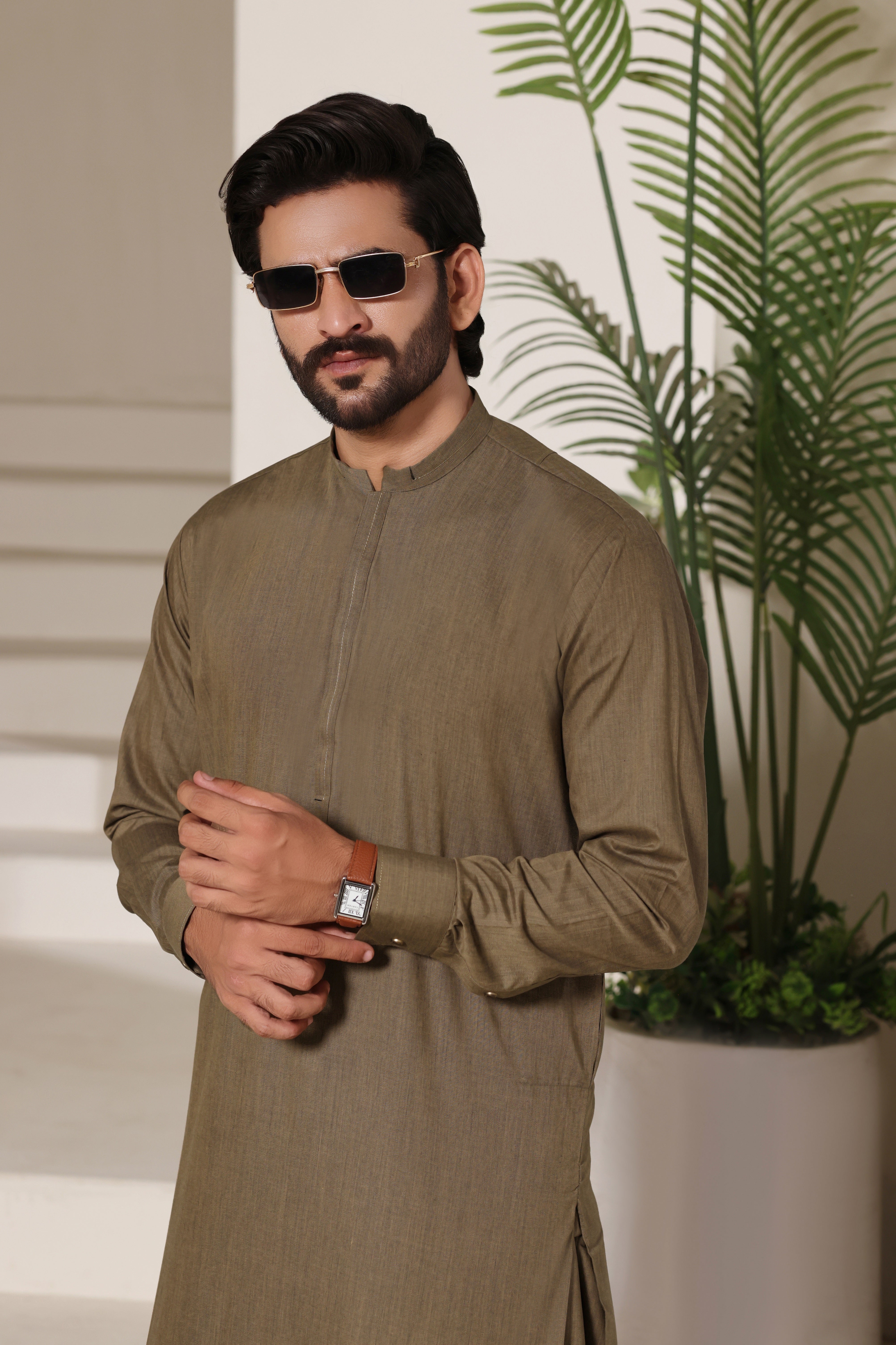 Urban Khaki Kurta Shalwar