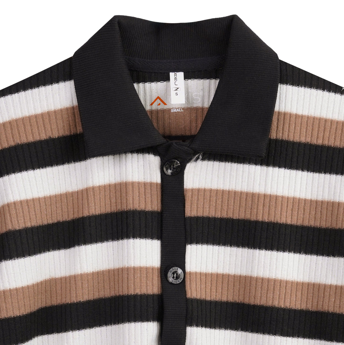 Luxury Striped Button-Down Polo