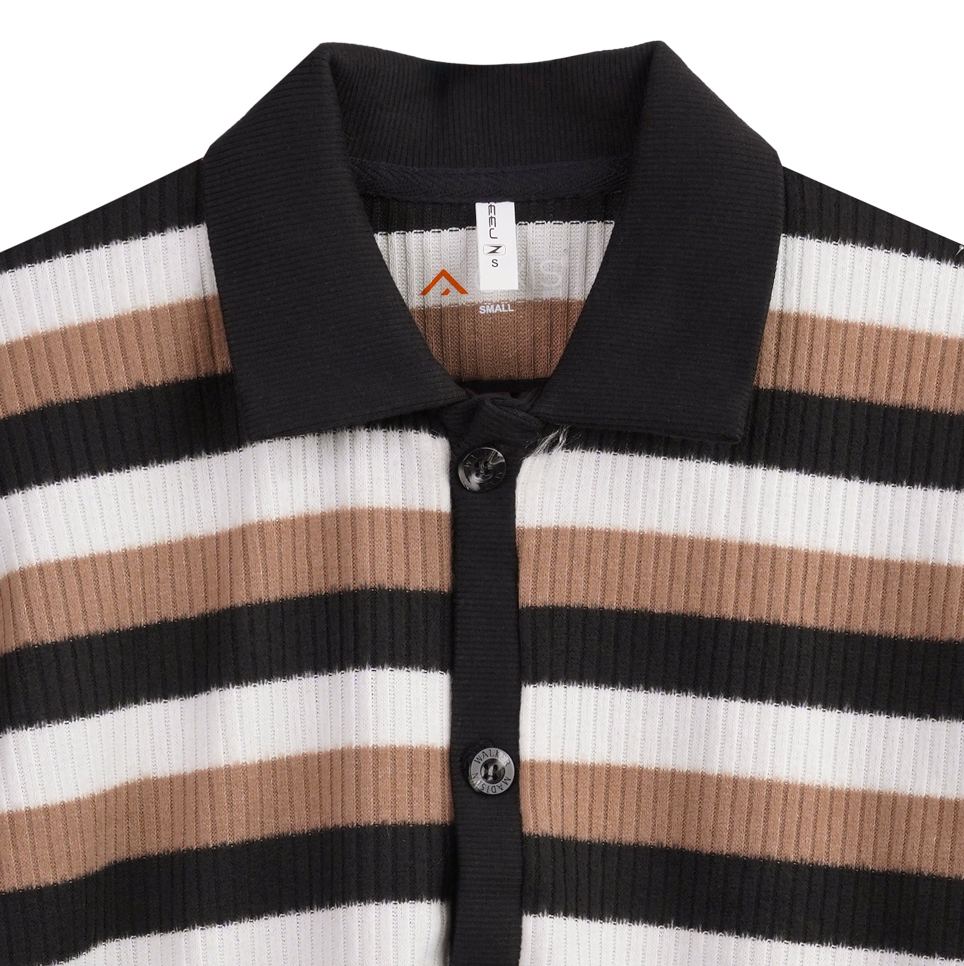 Luxury Striped Button-Down Polo