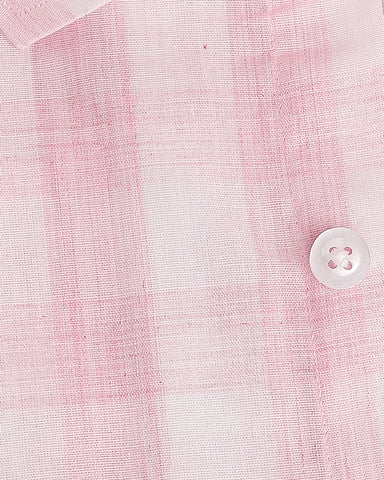 Elegant Pink Check Formal Shirt