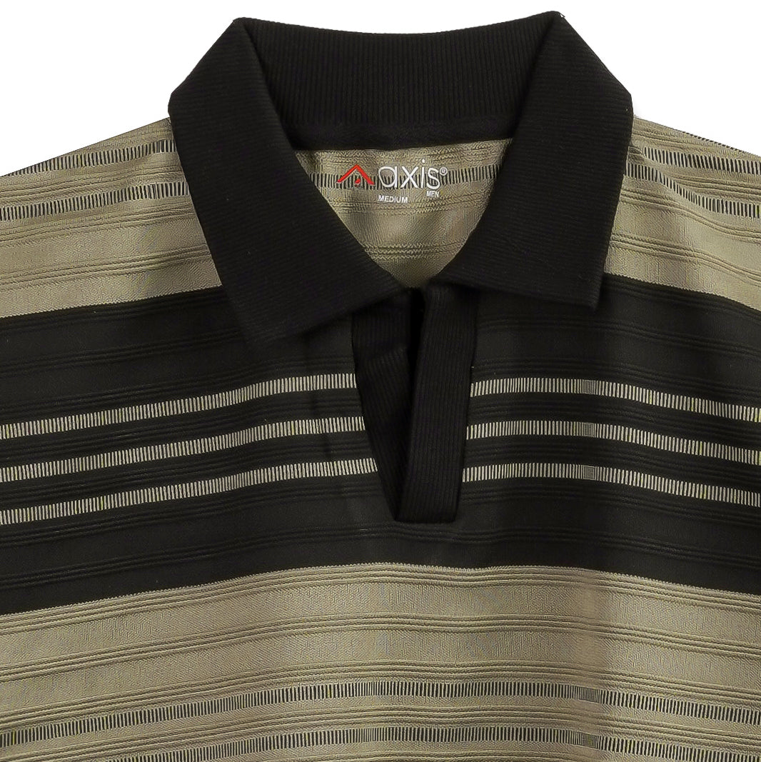Striped Knit Polo Shirt