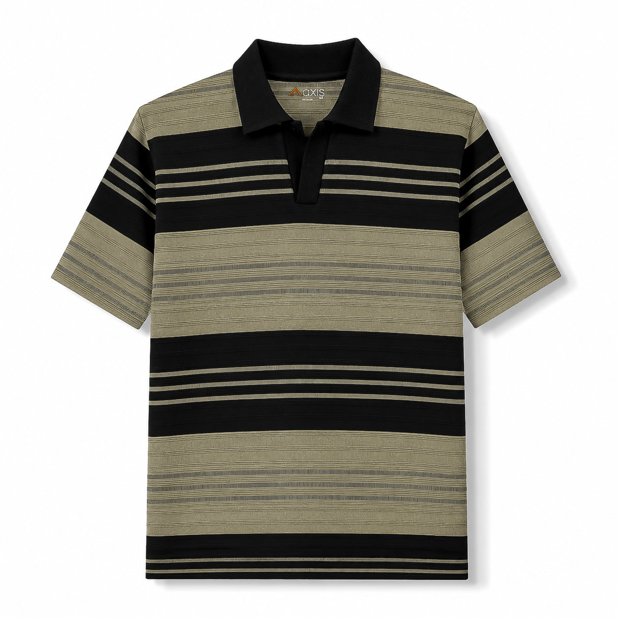 Striped Knit Polo Shirt