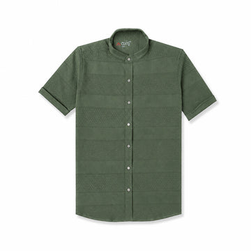 Axis Green Mandarin Collar Shirt