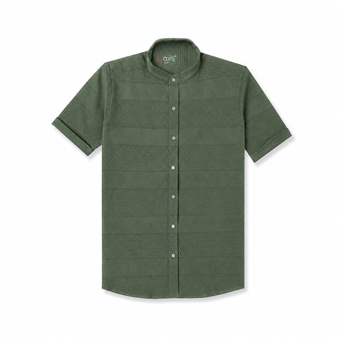 Axis Green Mandarin Collar Shirt