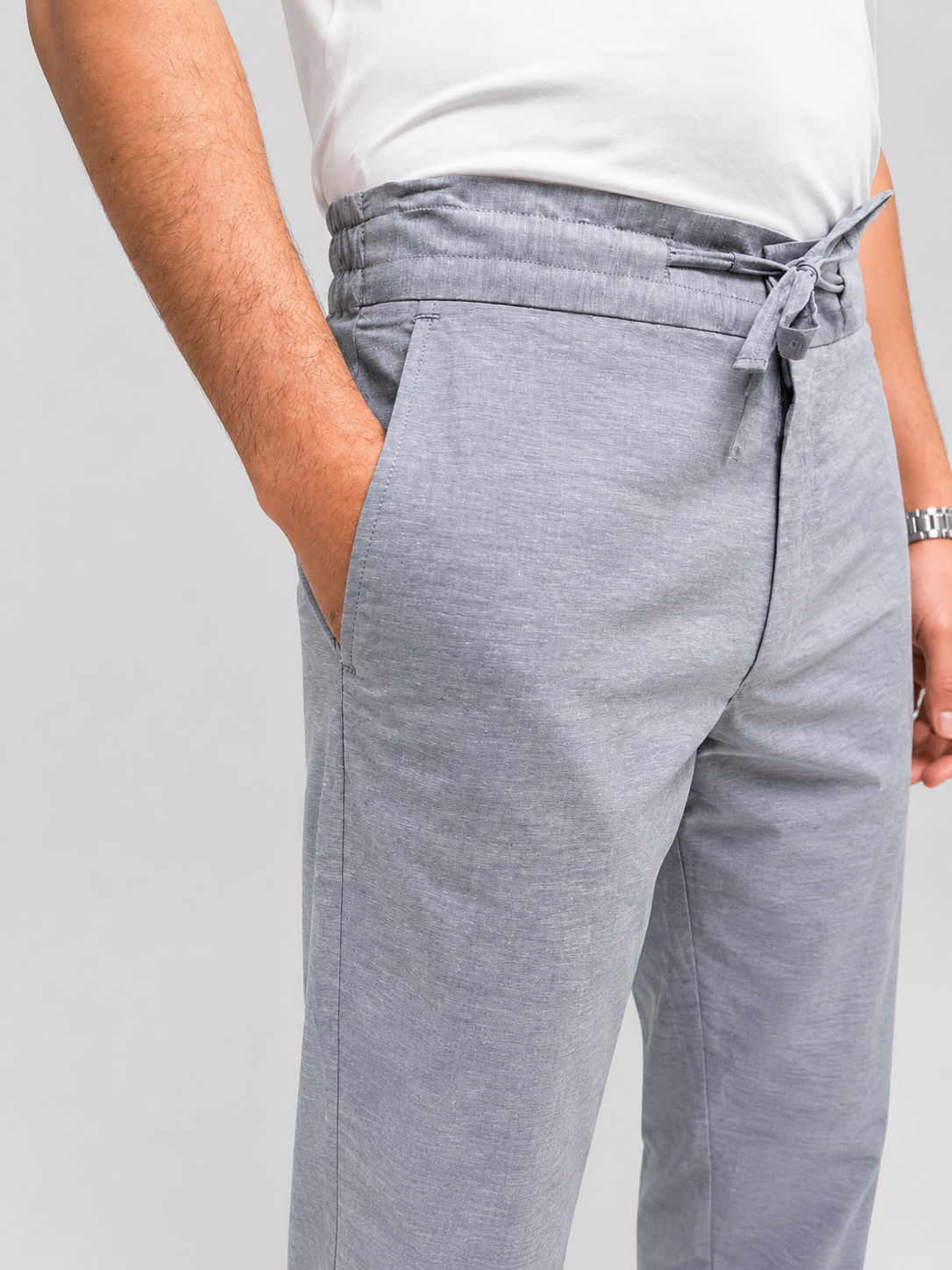 Ash Grey Irish Cotton Trousers