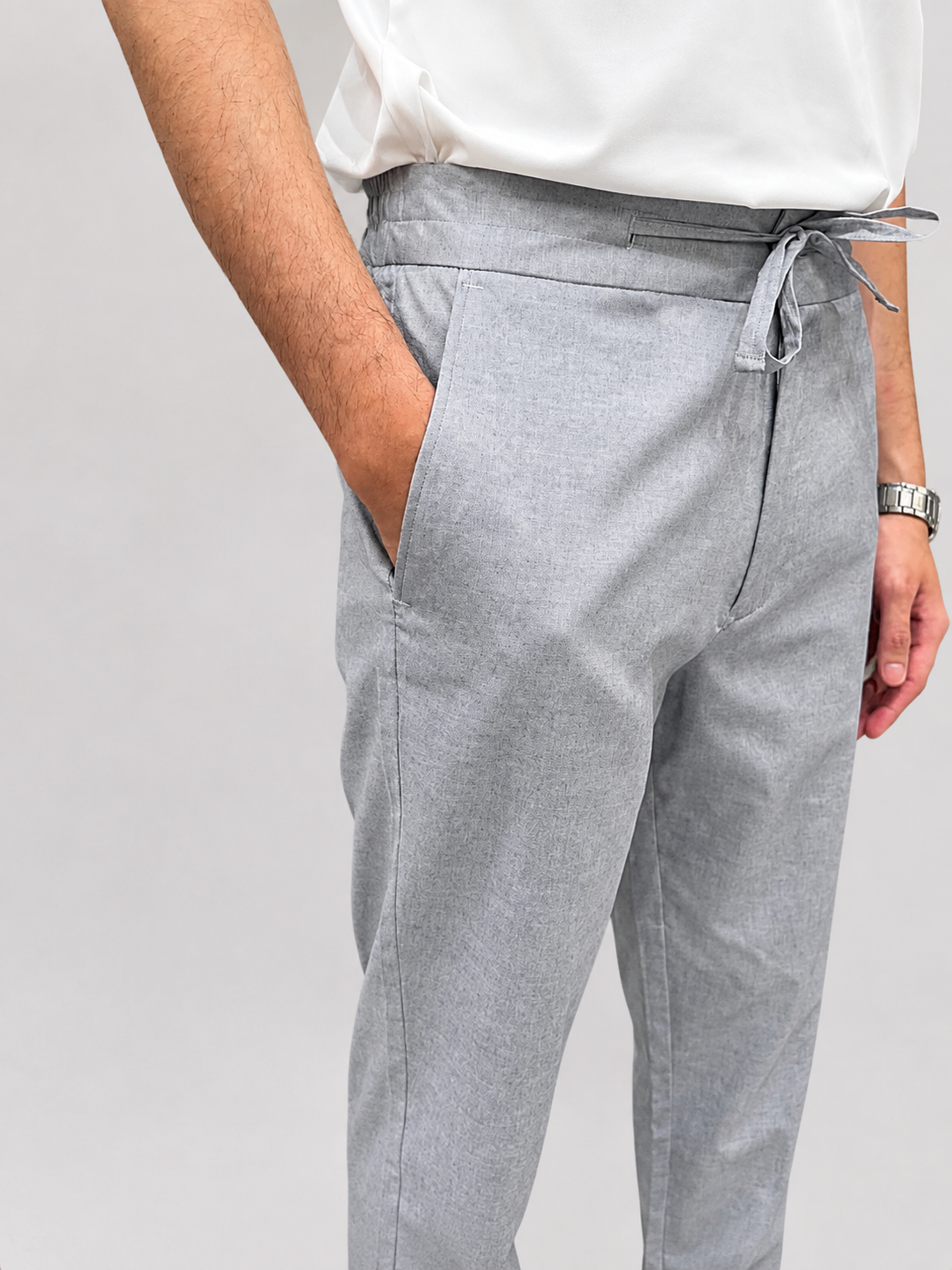 Ash Silver Irish Cotton Trousers