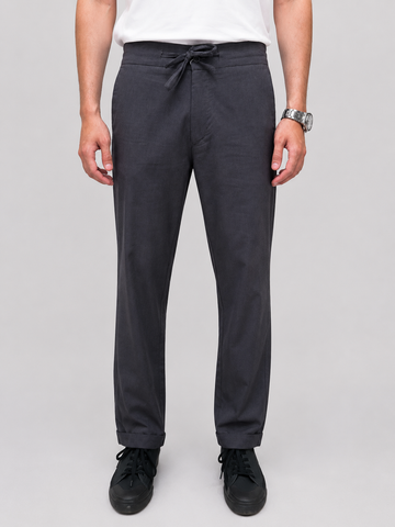 Charcoal Grey Irish Cotton Trousers
