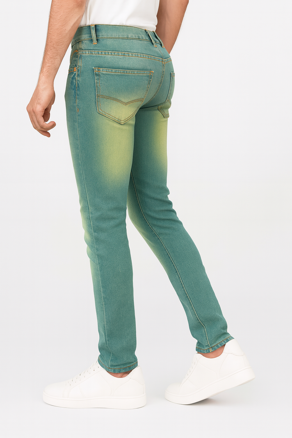 Olive Green Denim Jeans