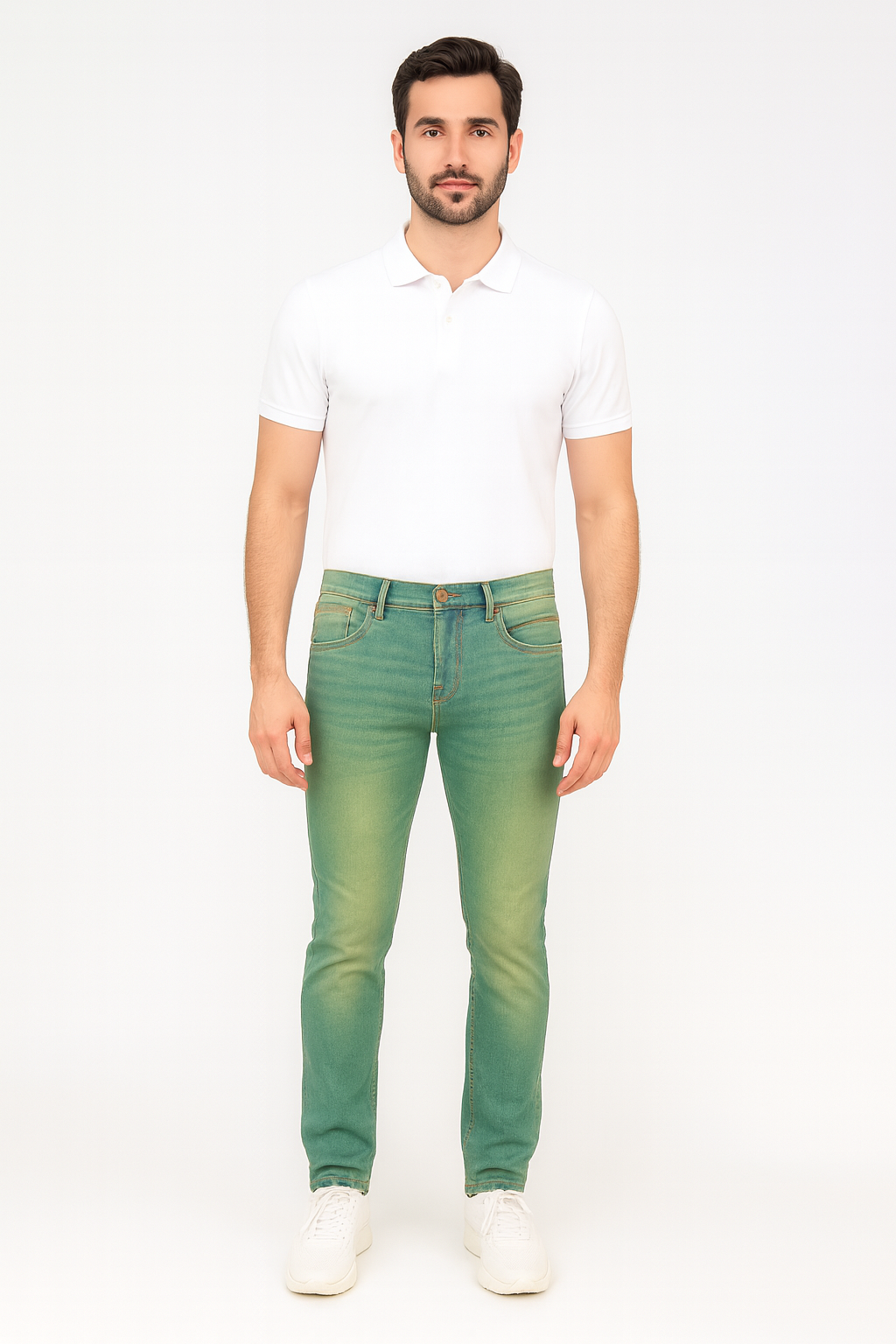 Olive Green Denim Jeans