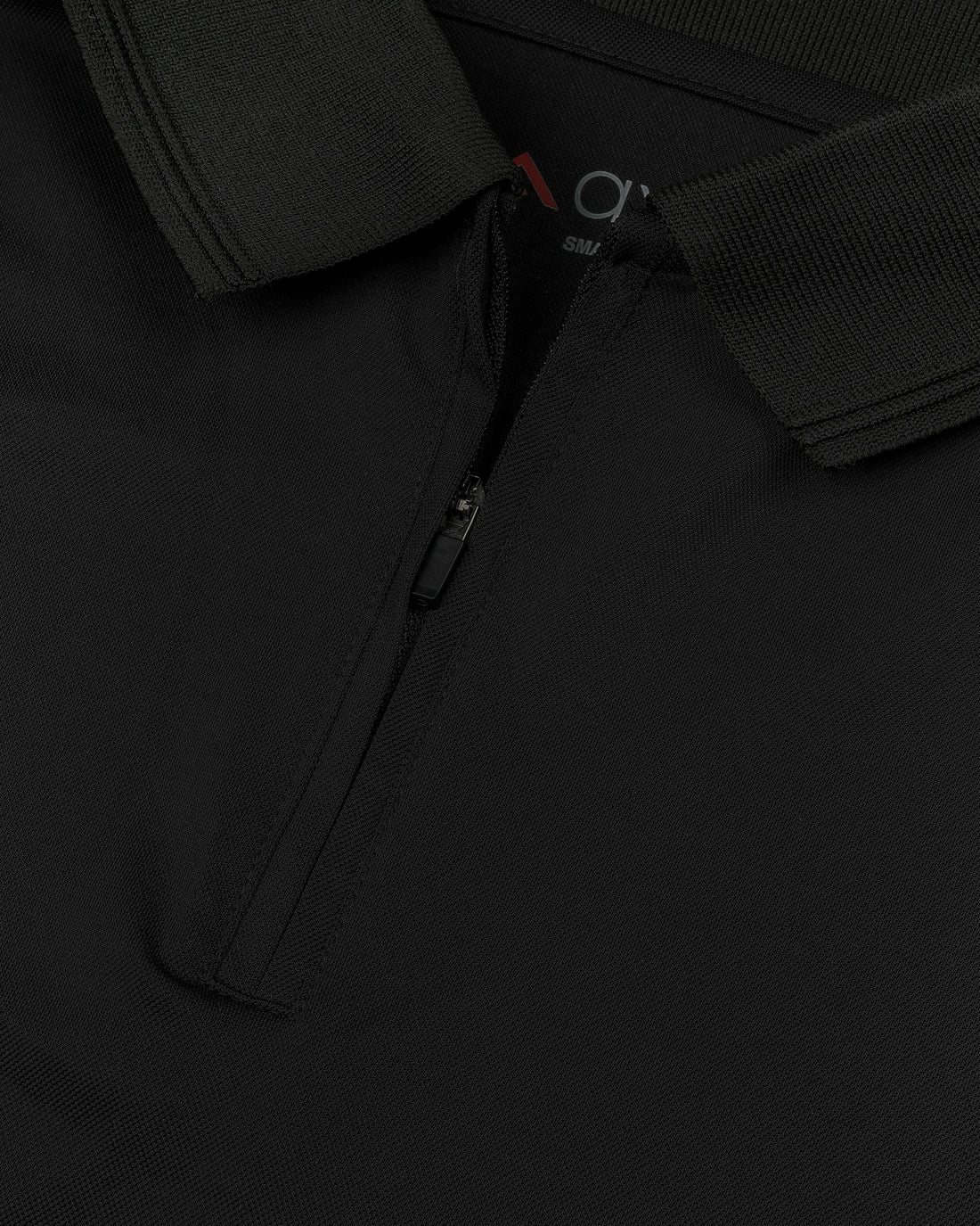 Midnight black cool dry fit zip polo