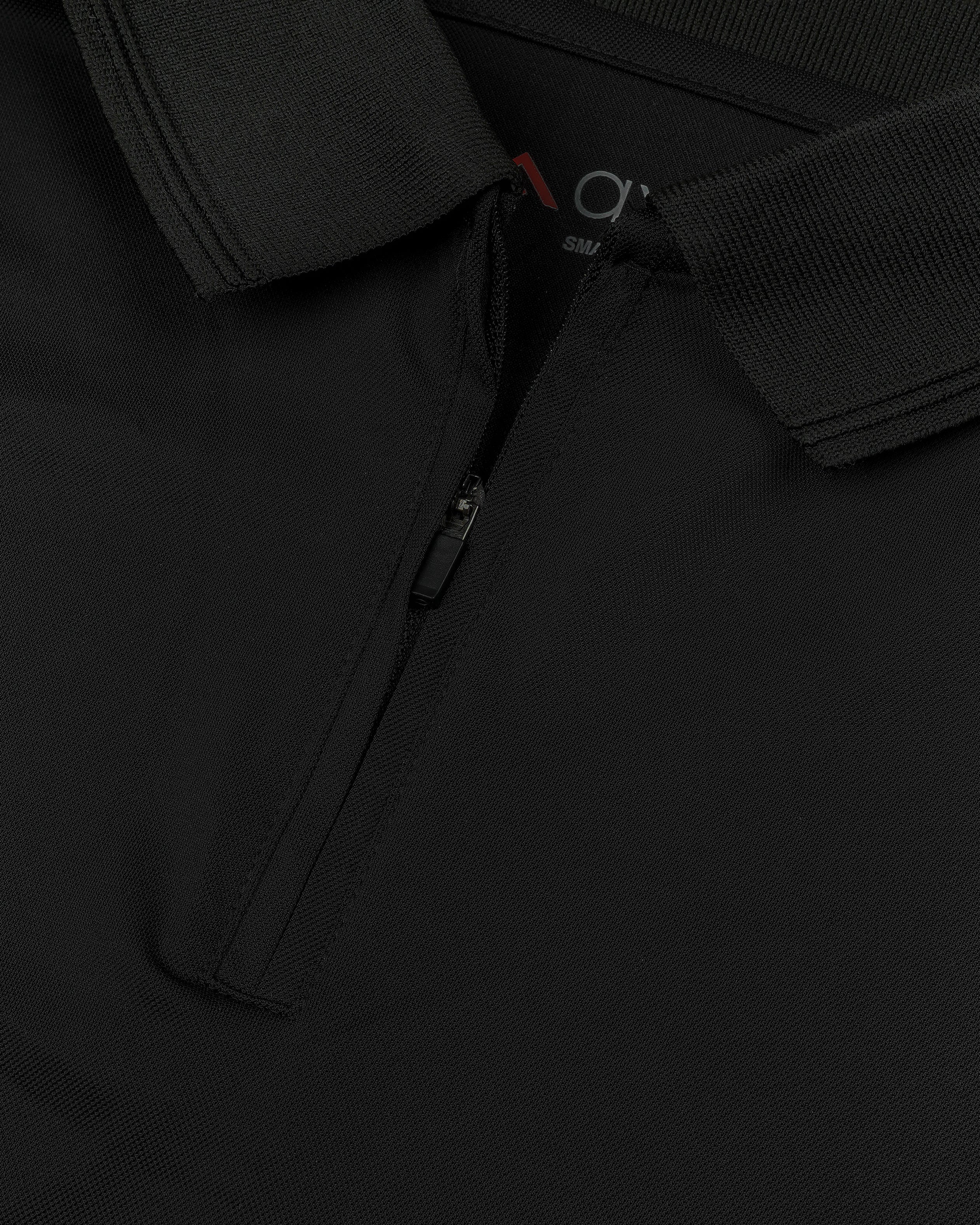 Midnight black cool dry fit zip polo