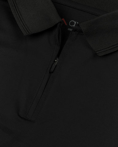 Midnight black cool dry fit zip polo