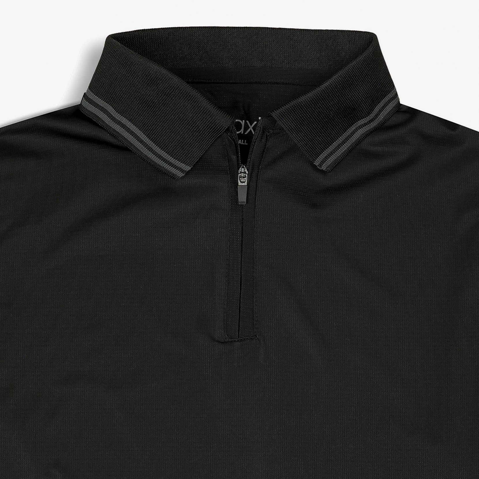 Midnight black cool dry fit zip polo