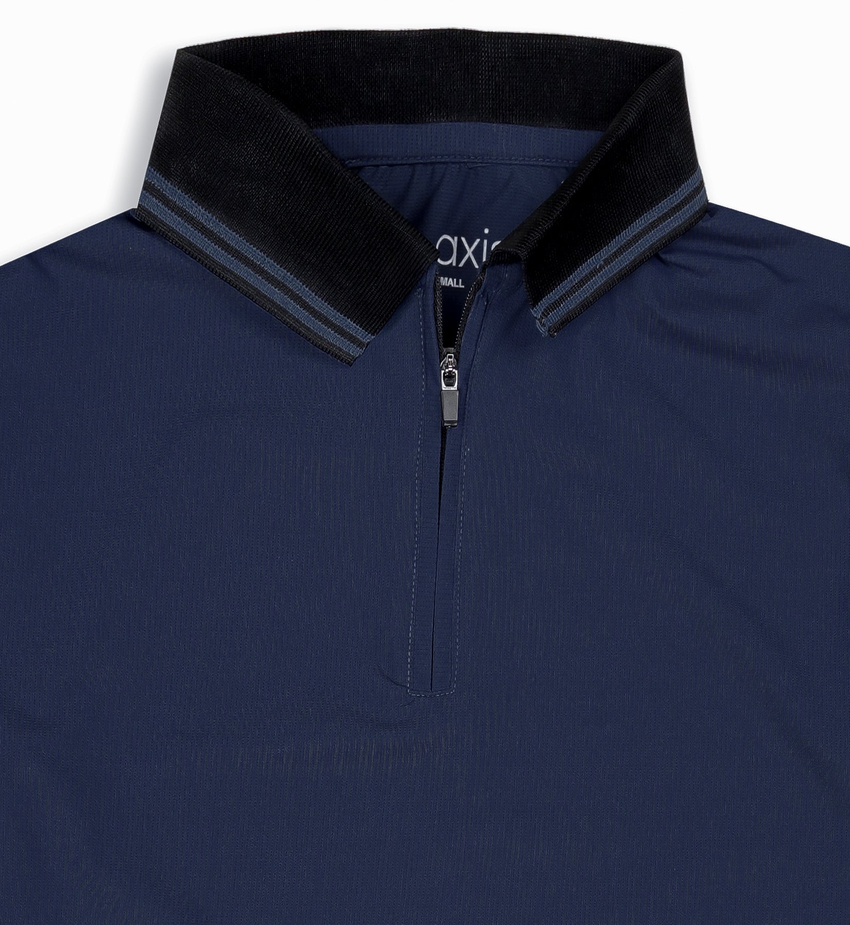 Navy Blue Cool Dry Fit Zip Polo T-Shirt