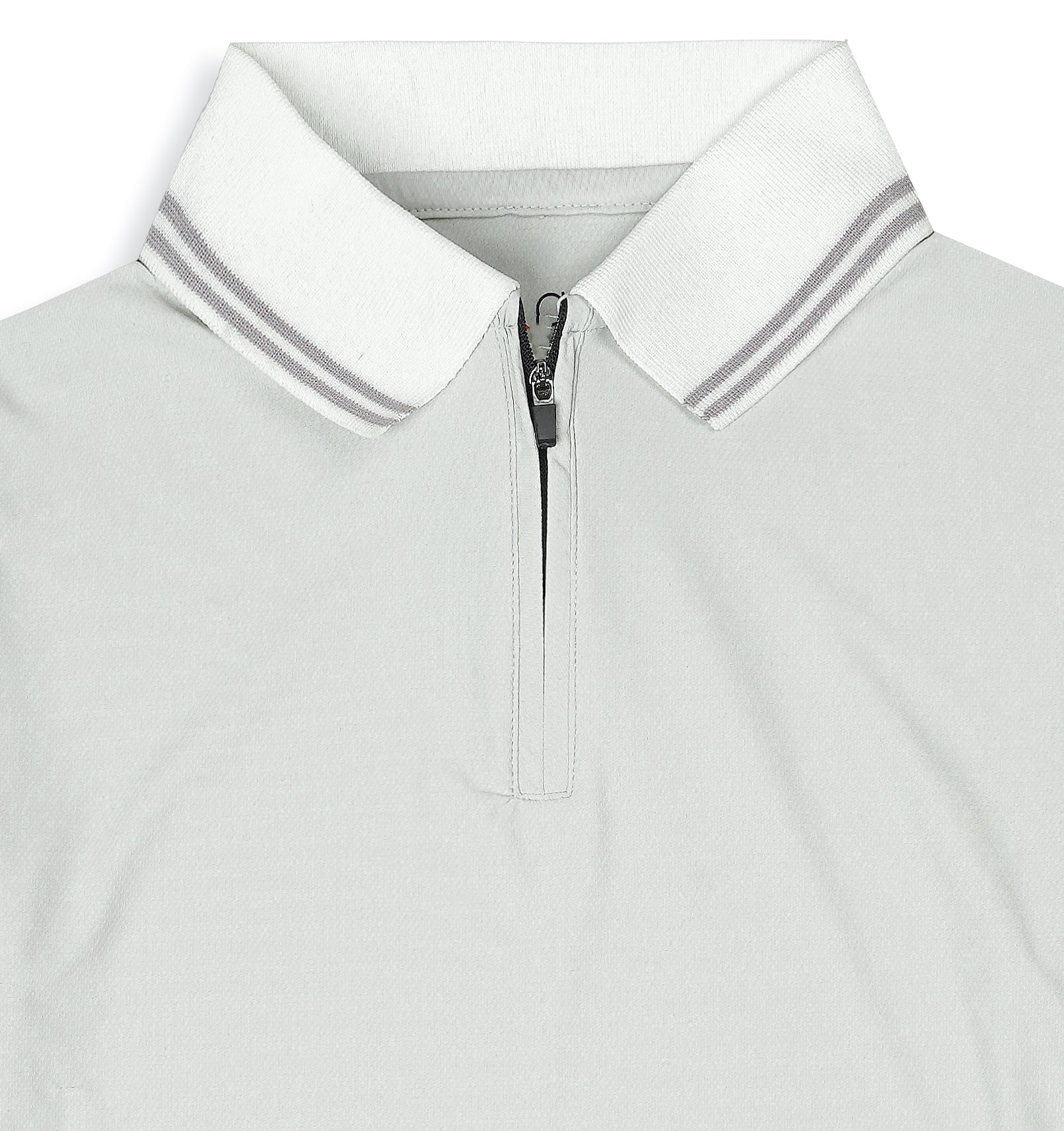 Light Grey Zip Polo T-Shirt