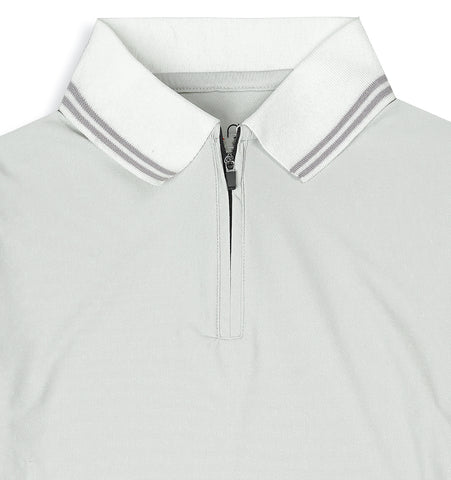 Light Grey Zip Polo T-Shirt