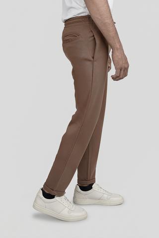 Brown Folded terry trouser
