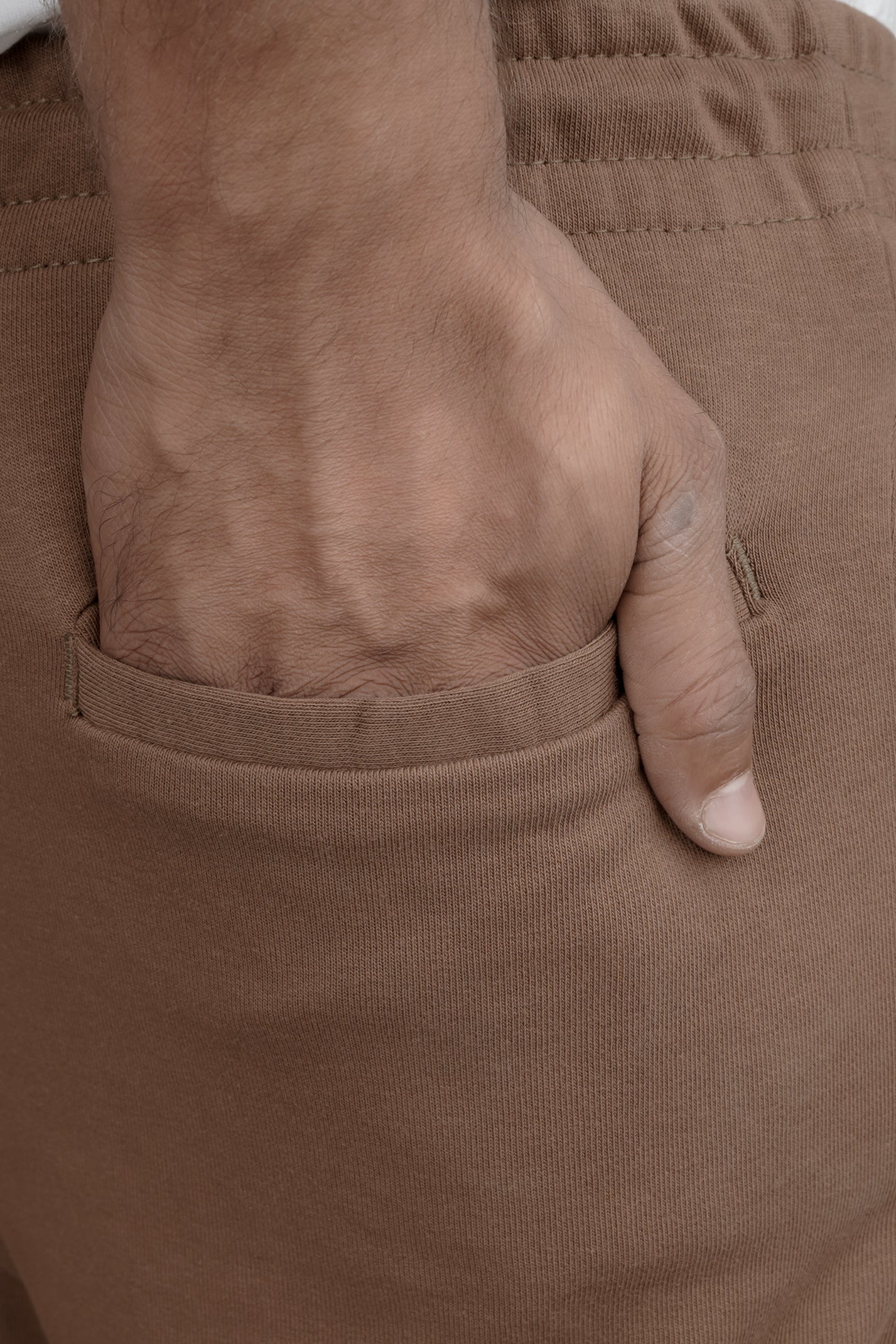 Brown Folded terry trouser