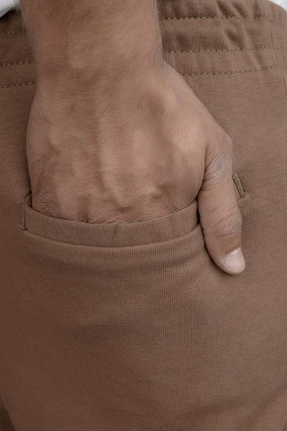 Brown Folded terry trouser