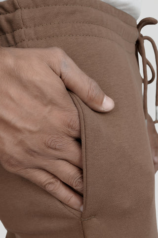Brown Folded terry trouser