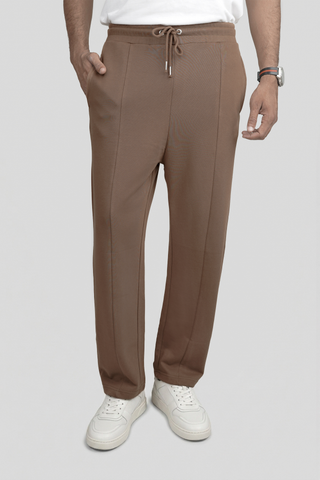 Brown Pinstripe Terry Trousers