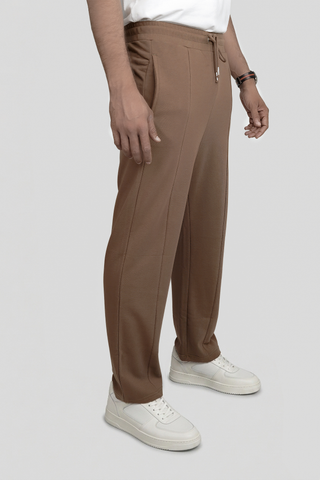 Brown Pinstripe Terry Trousers