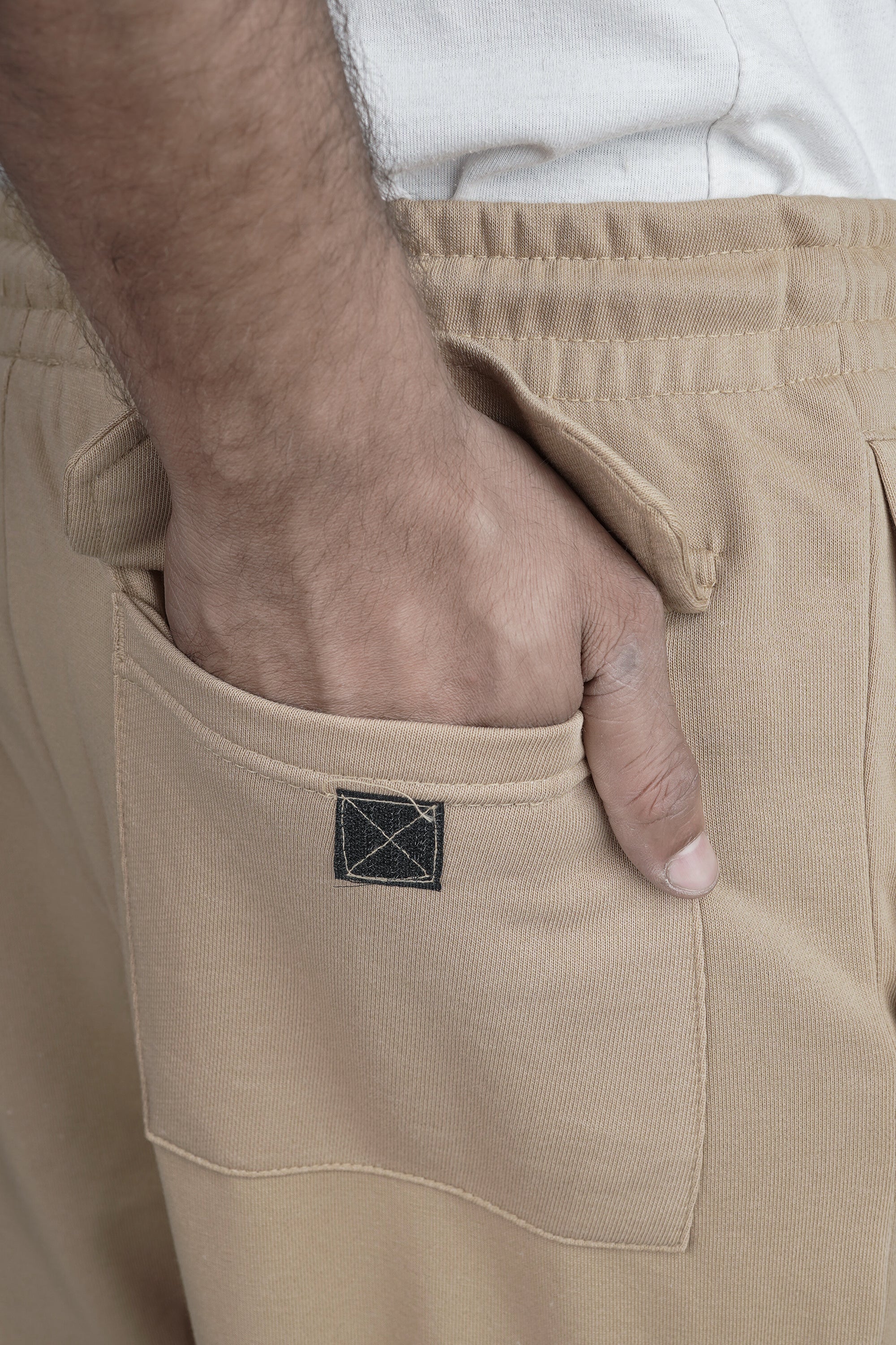 Sand Beige Terry Pocket Trousers