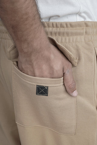 Sand Beige Terry Pocket Trousers