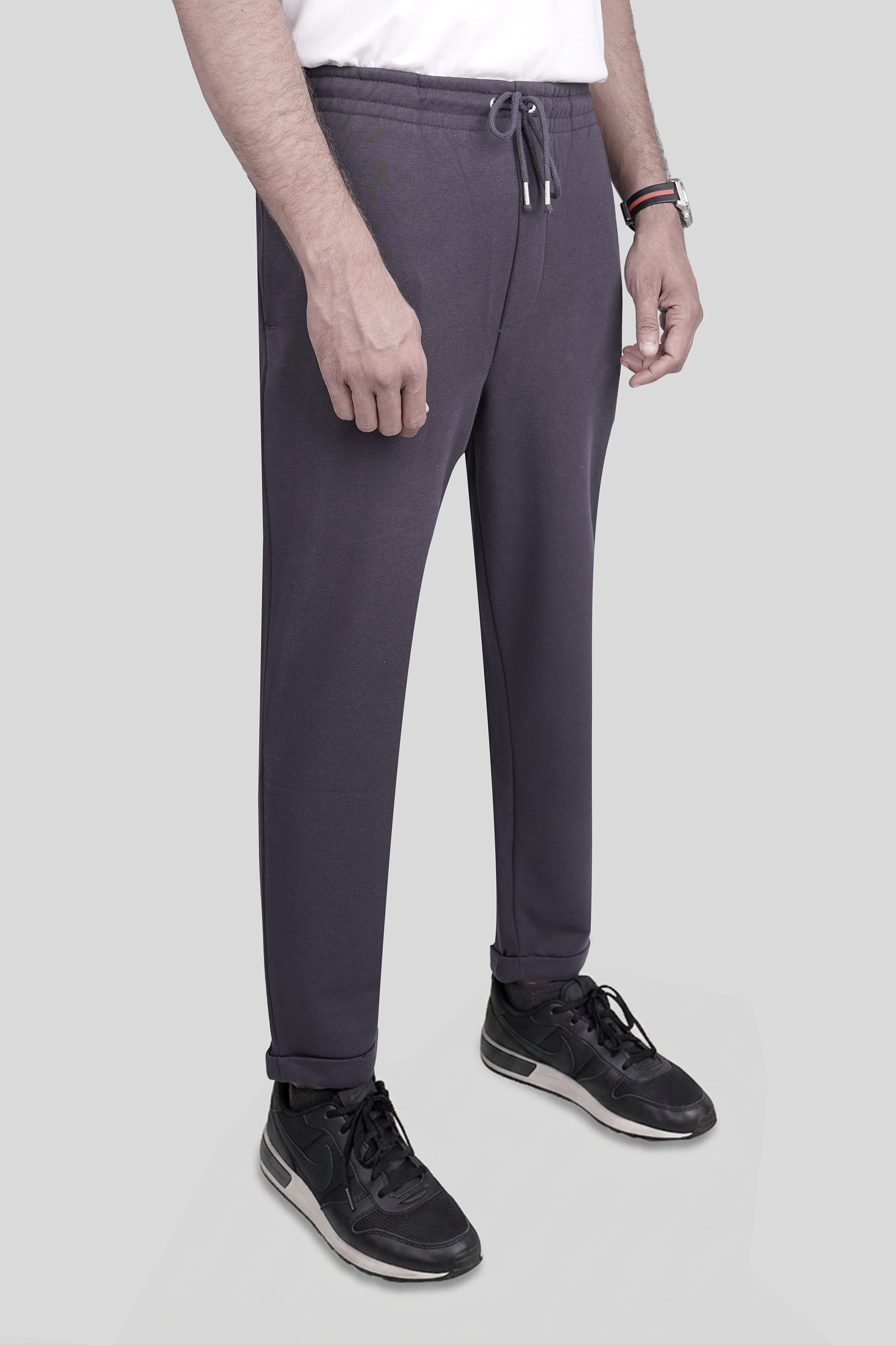 Ash Grey Folded Terry Trousers