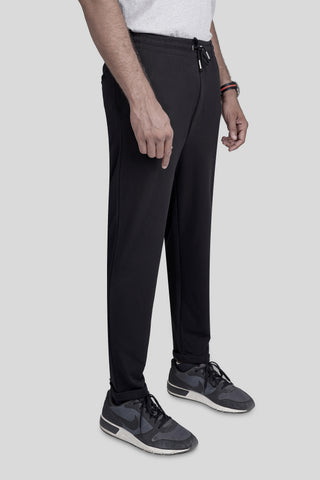 Black Folded Terry Trousers
