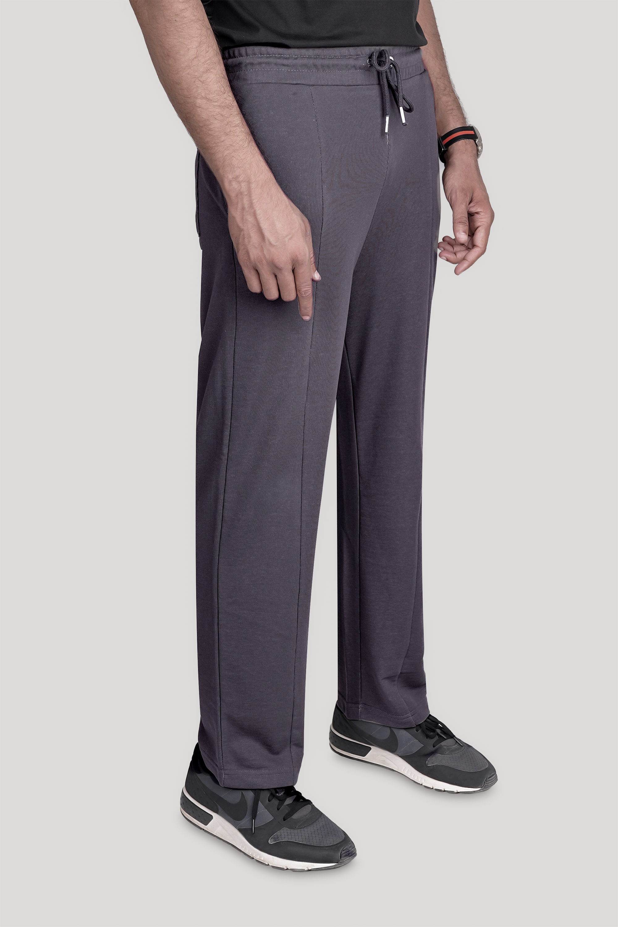 Ash Grey Pinstripe Terry Trousers