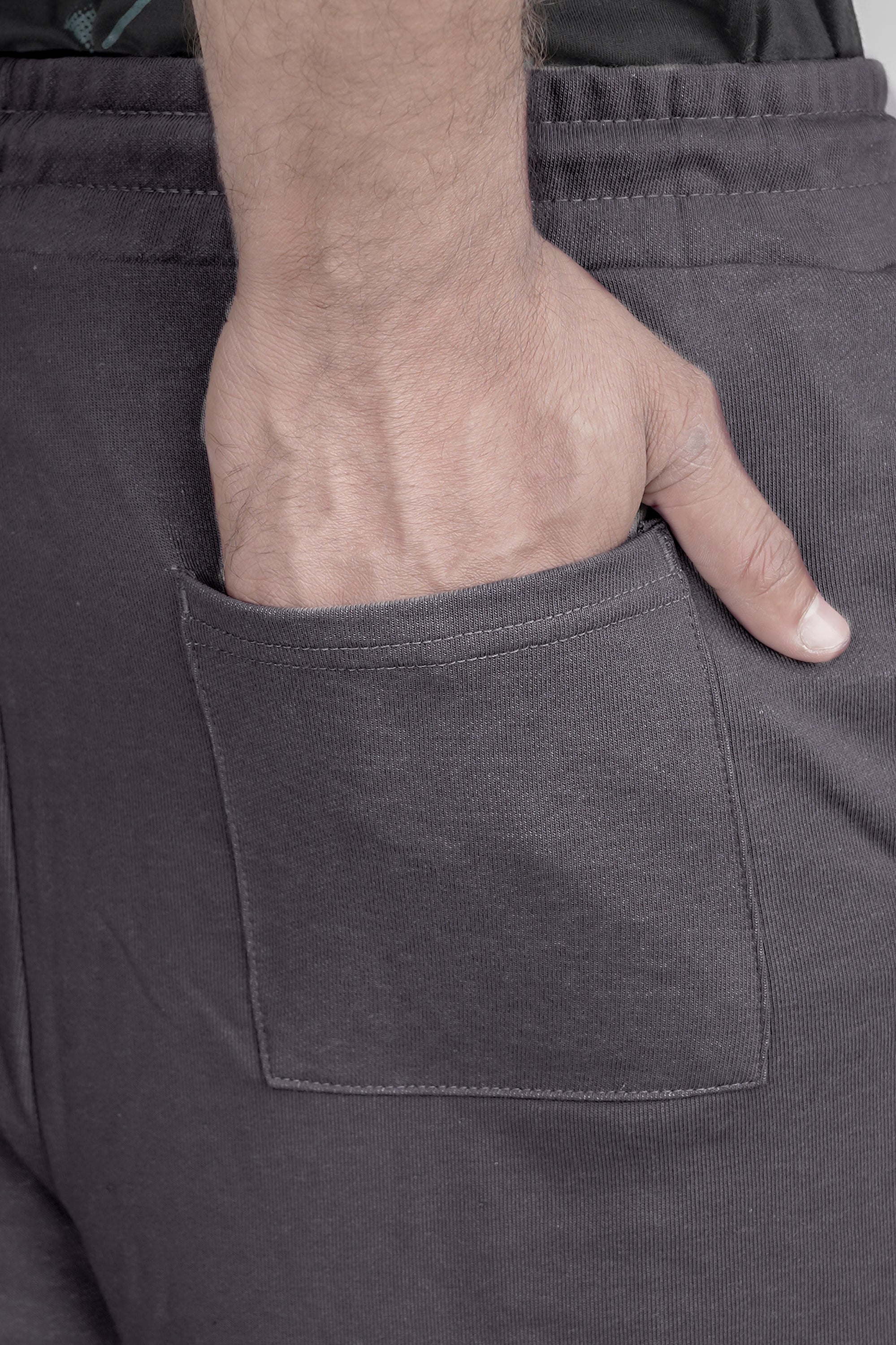 Ash Grey Pinstripe Terry Trousers