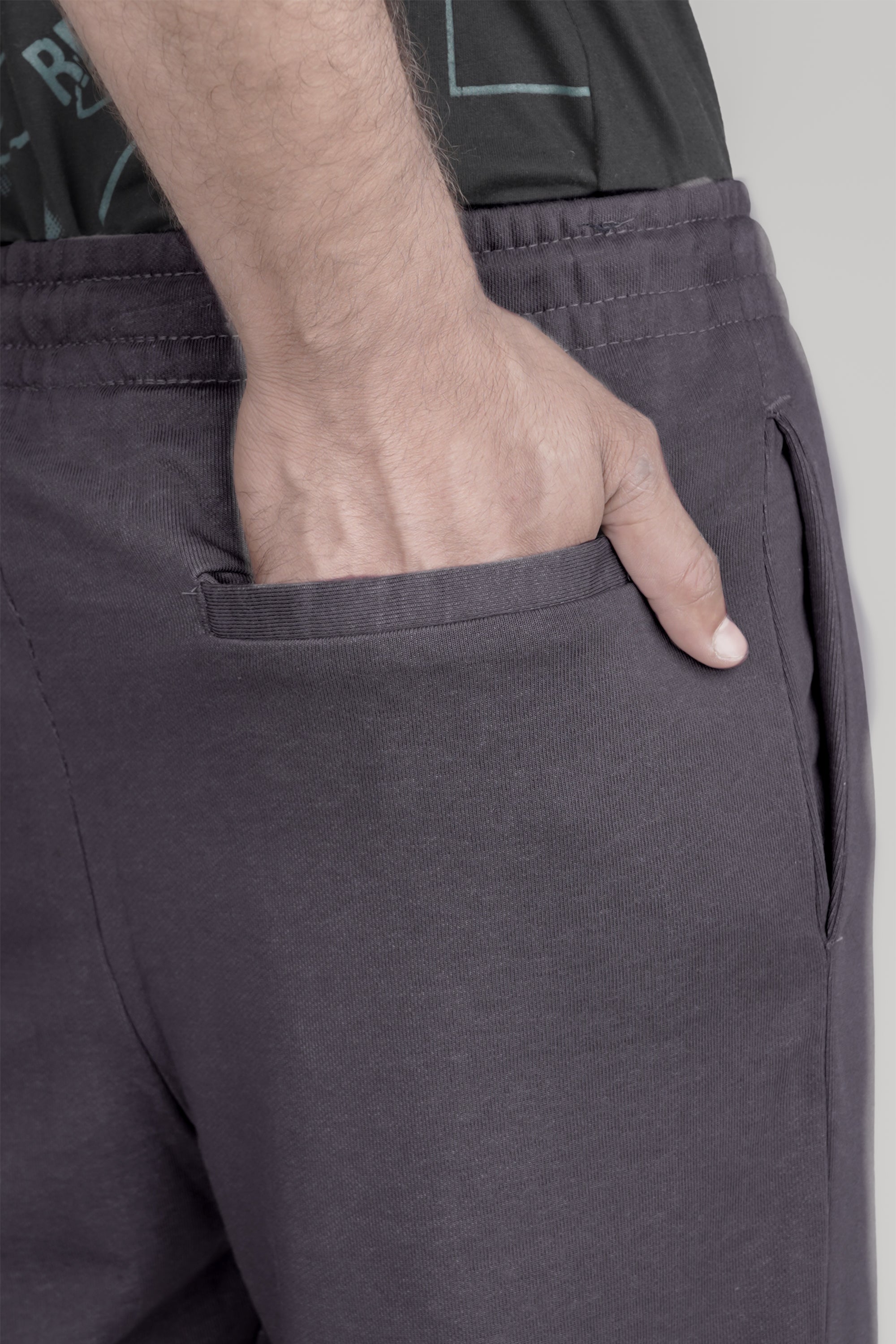 Ash Grey Folded Terry Trousers