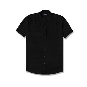 Axis Black Mandarin Collar Shirt