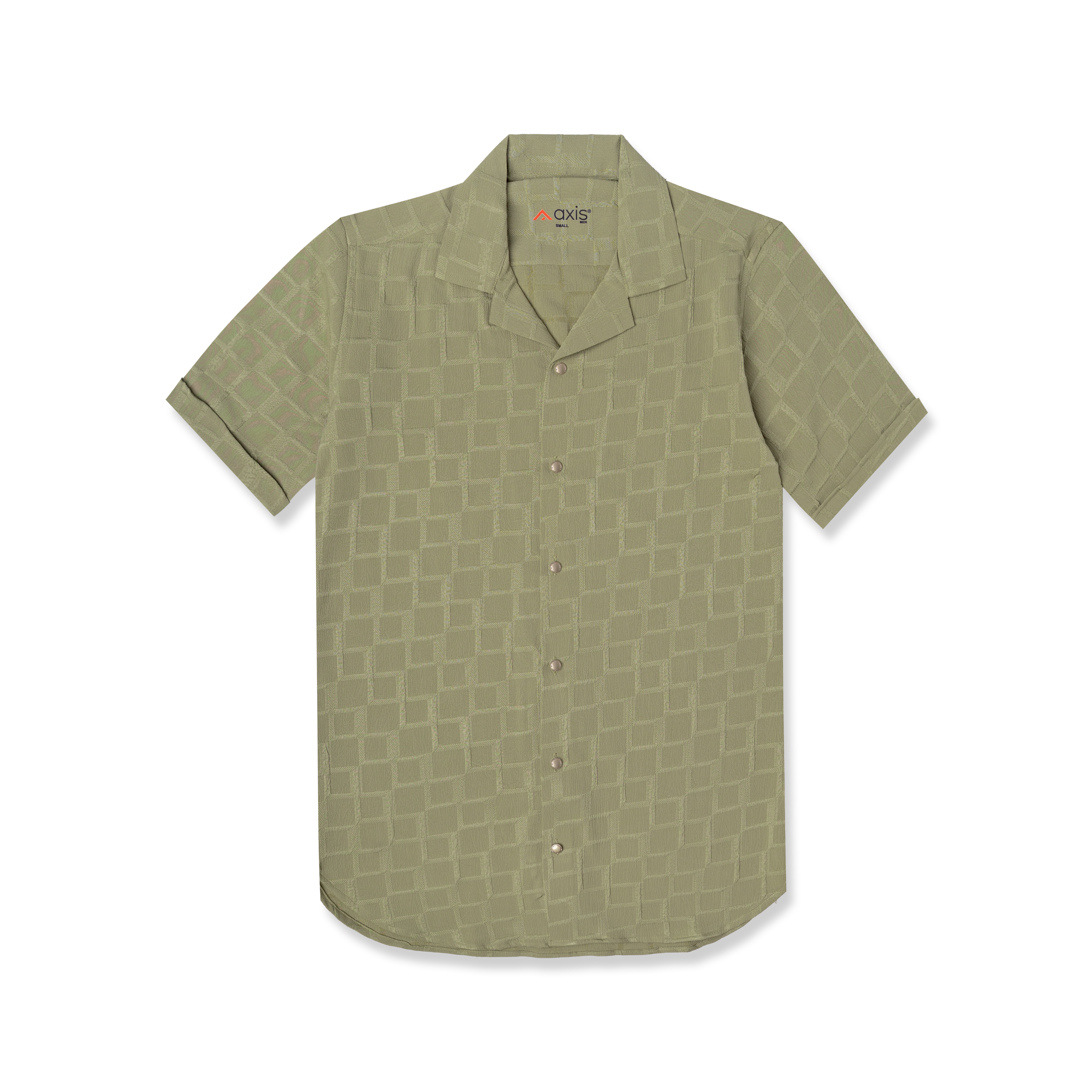 Mustard Textured Cuban Collar Shirt