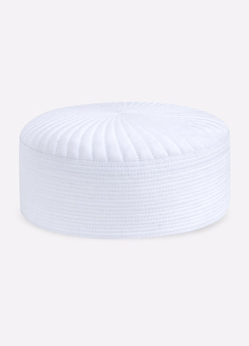 White Blended Men Cap